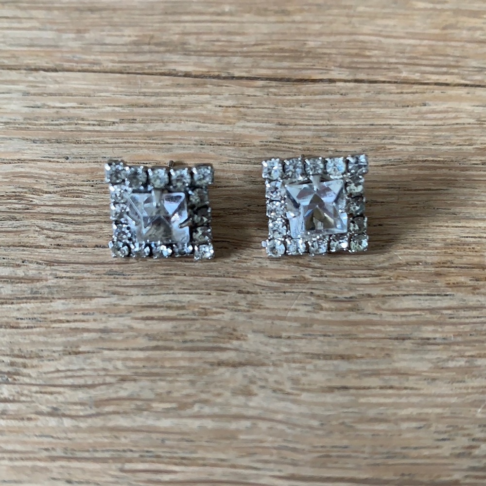 Vintage 1980s cubic zirconia earring studs